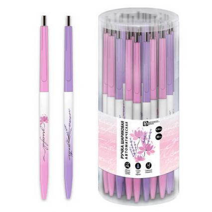 Ручка шар. авто Ф+ "Цветы" 0,38 мм, синяя