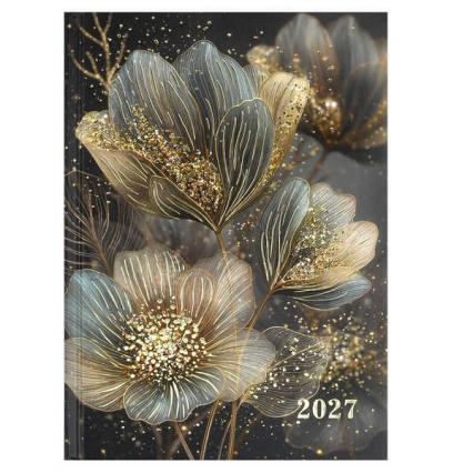Ежедневник дат. 2027 г. А5 176 л. Ф+ "Изумрудные цветы" 