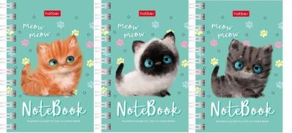 Записная кн. А7 40 л. греб. клетка Х "Кошарики"