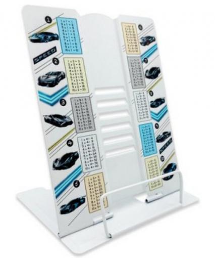 Подставка для книг мет. Intelligent "Скорость" 260*210 мм, белая, с таблицей умножения