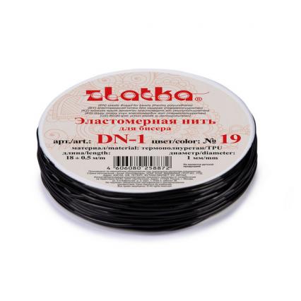 Резинка для бисера d-1 мм, 18 м Gamma черный №19