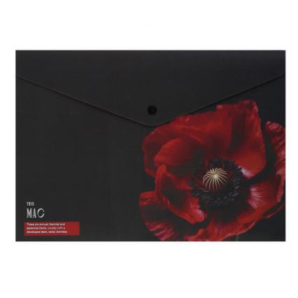 Папка-конверт на кнопке А4 Fiorenzo "Цветочный шик" тисн. фольг.