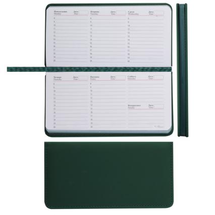 Еженедельник недат. А6 64 л. Fiorenzo "Просто" поролон на рез., зеленый