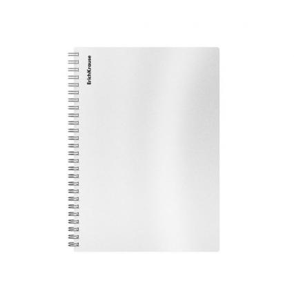 Тетрадь 80 л. кл. греб. ЕК "Пастель" пласт. обл., серебряный перламутр