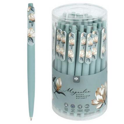 Ручка шар. авто Ф+ "Магнолия" 0,7 мм, синяя