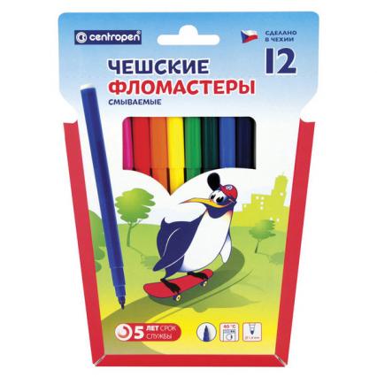 Фломастеры 12 цв. Centropen вент. колп., к/к