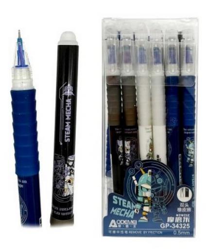 Ручка Пиши-стирай гел. Aodemei "Робот" 0,5 мм, синяя, с фигуркой