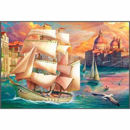 Алмазная мозаика с полн. зап. 30*40 см ПП "Венецианский парусник" подрамник