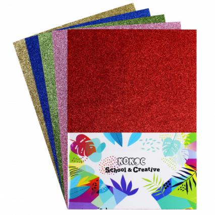 Бумага цв. А4 С блестками 05 л. 05 цв. Кокос 