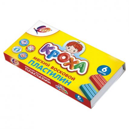 Пластилин 06 цв. ЛУЧ "Кроха" 99 г, мягкий, со стеком 