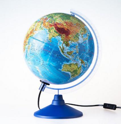 Глобус d=320 мм физико-политич., с подсветкой