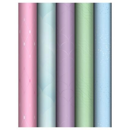 Бумага упаков. 70*100 см Meshu "Пастельные цвета" 80 г/м2