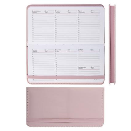 Еженедельник недат. А6 64 л. Fiorenzo "Просто" поролон на рез., розовый