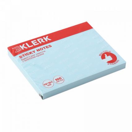 Бум. с клеев. кр. 76*101 мм пастель голубой Klerk 100 л.