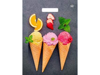 Пакет п/э с выруб. ручками 31*40 см "Мороженое. Малахит" 60 мкм