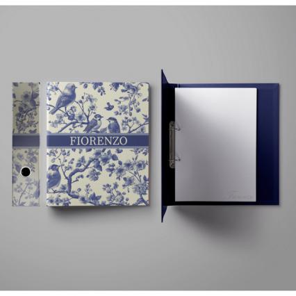 Регистратор А4 75 мм Fiorenzo "Синие птицы" разобранный 