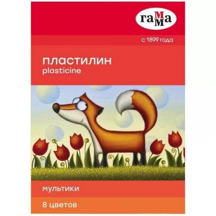 Пластилин 08 цв. ГАММА "Мультики" 160 г, со стеком