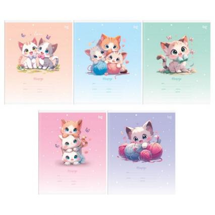 Тетрадь 12 л. кос. лин. БД "Кошачья любовь"