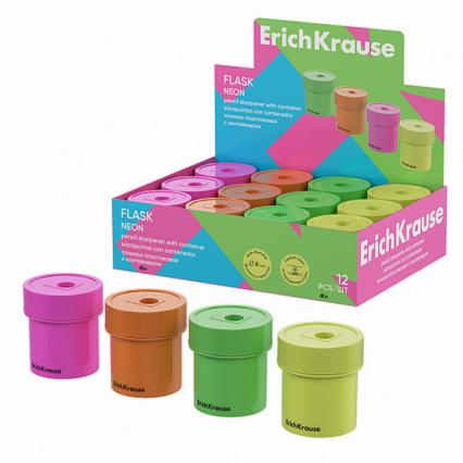 Точилка пласт. 1 отв. с контейнером ЕК "Колба. Неон"