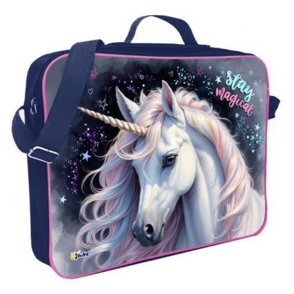 Папка-сумка текст. с ручками А4 Ковров "Звездный единорог" регулируемая ручка