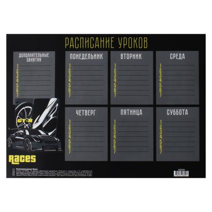 Расписание уроков А4 Кокос "Гонки"