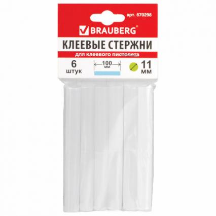 Набор стержней для клеевого пистолета d=11 мм 06 шт. Brauberg 10 см белые