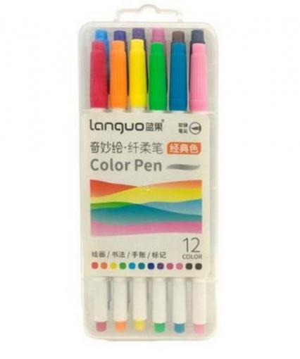 Набор линеров 12 цв. Intelligent "Классика" 1-3 мм, кисть