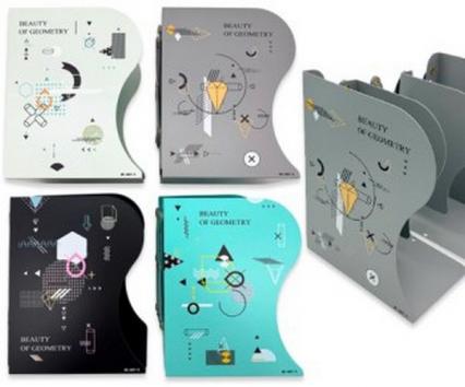 Подставка-модуль для книг мет. Intelligent "Геометрия" 