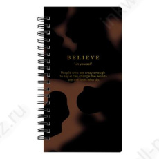 Блокнот А6 100 л. тв. обл. спир. Be Smart "Believe. Пятна на коричневом"