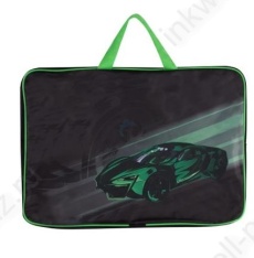 Папка-сумка текст. с ручками для рис. и чертеж. А3 Кокос "Зеленая машина" 