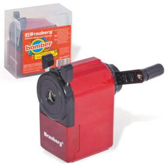 Точилка мех. Brauberg черно-бордовая