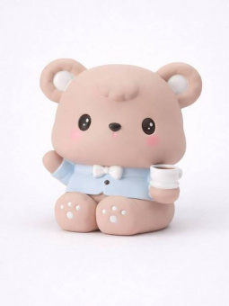 Копилка пласт. "Ученый медведь" корич., 17 см