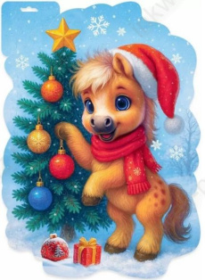 Плакат фигурный А3 "Пони у ёлки" Плакат фигурный А3 "Пони у ёлки"