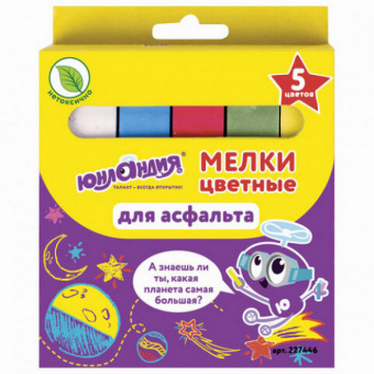 Мел цветной 05 шт. асфальтовый Юнландия "Космос"