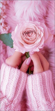 Открытка-конверт "Роза в руках"