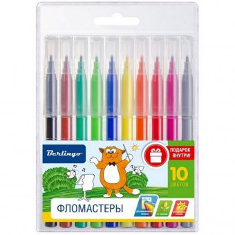 Фломастеры 10 цв. Berlingo "Жил-был кот" вент. колп.