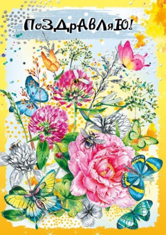 Открытка А4 "Поздравляю!"
