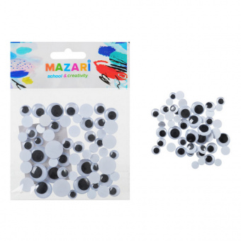 Глазки декоративные 60 шт. Мazari 4 размера, подвижные