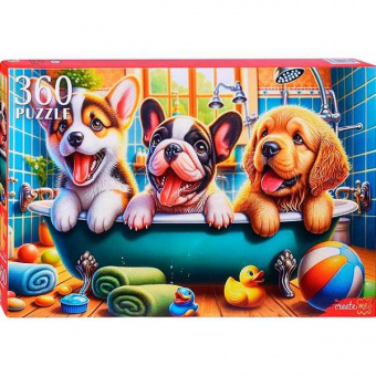 Пазл 360 эл. ПП "Щенки в ванной"