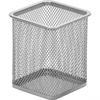 Стакан для канц. прин. мет. квадрат. Intelligent серебро