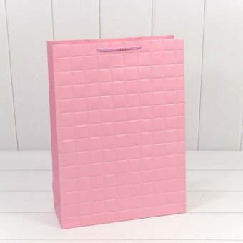 Пакет подар. 32*45 см OMG "Квадраты. Розовый"