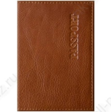 Обложка для паспорта OfficeSpace "Элегант" нат. кожа, светло-кор.