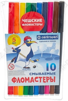 Фломастеры 10 цв. Centropen вент. колп.