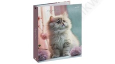 Тетрадь А5 80 л. кл. на кольцах ПП "Светлый котенок и цветы"