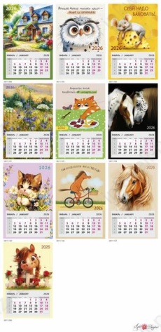 Календарь на магните отрывной 2026 г. Арт Дизайн "Ассорти" 9,5*14,5 см