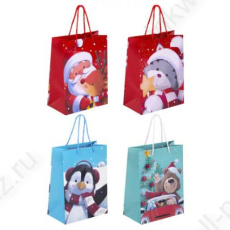 Пакет подар. НГ 18*23 см Золотая сказка "Christmas Animals"