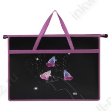 Папка с ручками для рис. и чертеж. А3 Кокос "Бабочки в руке"