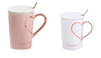 Кружка 350 мл "Леденец" с крышкой и ложкой