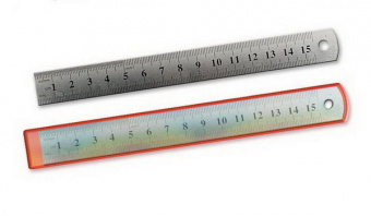 Линейка металлическая 15 см в чехле