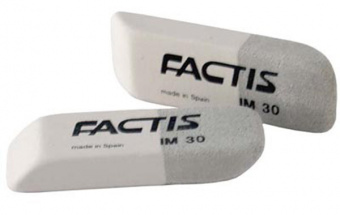Ластик Factis прямоуг. скош., бело-сер. 